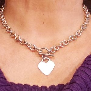 925 Silver, 45.7 grms,Toggle Chain Heart Necklace